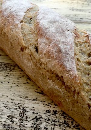 A picture of Quick-to-Make No Knead French Style Bread with Oat & Lentil Flour.
