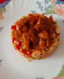 Ensalada de arroz con calamares a la americana en conserva