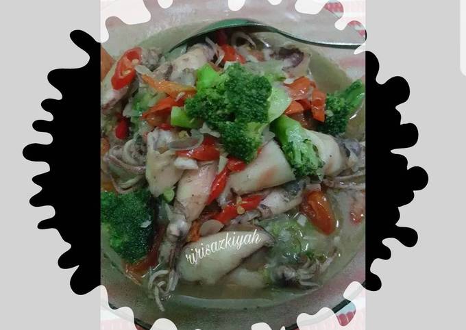 Cara Memasak Resep 🦑Cumi brokoli saus tiram