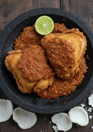 Foto resep 🍗 Ayam Penyet Sambal Ketoprak (The Ultimate Fusion)