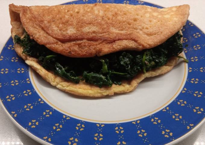 Guida passo passo a Preparare Fatto in casa &amp;#34;Omlette agli spinaci&amp;#34;👩‍🍳