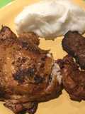 Cuarto de Pollo Asado con Mollejas Crocantes con Puré de Papas