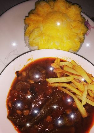 عکسی از دستور خورشت بامیه