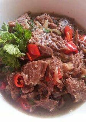 Foto resep daging suwir paprika