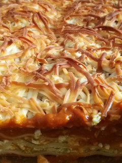 Una foto de Lasaña vegetal (tomate y pesto)