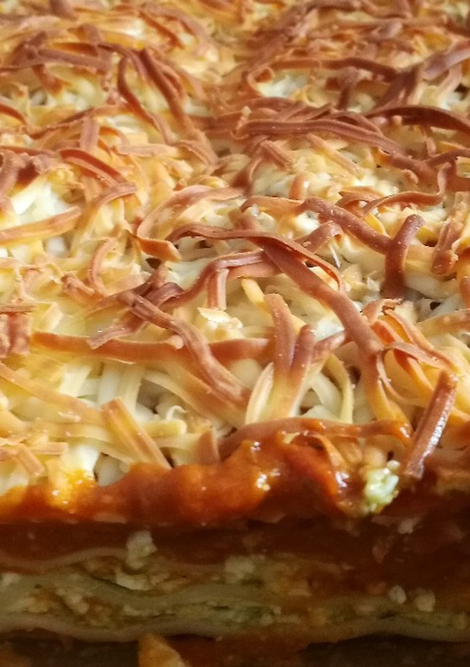 Una foto de Lasaña vegetal (tomate y pesto)