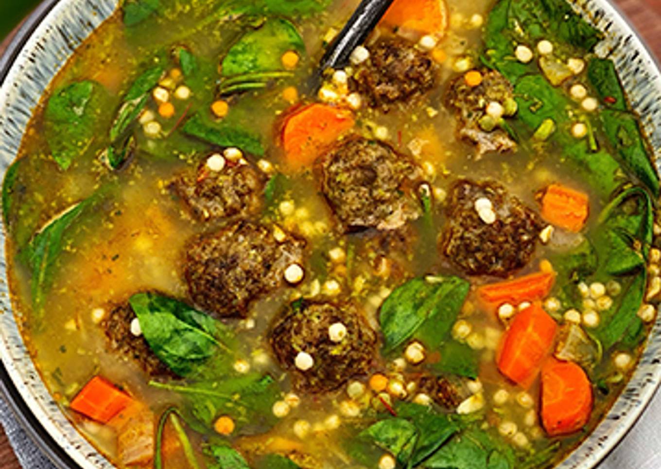 Moroccan Wagyu Beef Meatball Soup
