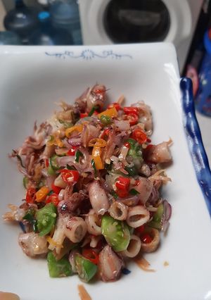 Foto resep Cumi asin sambal matah