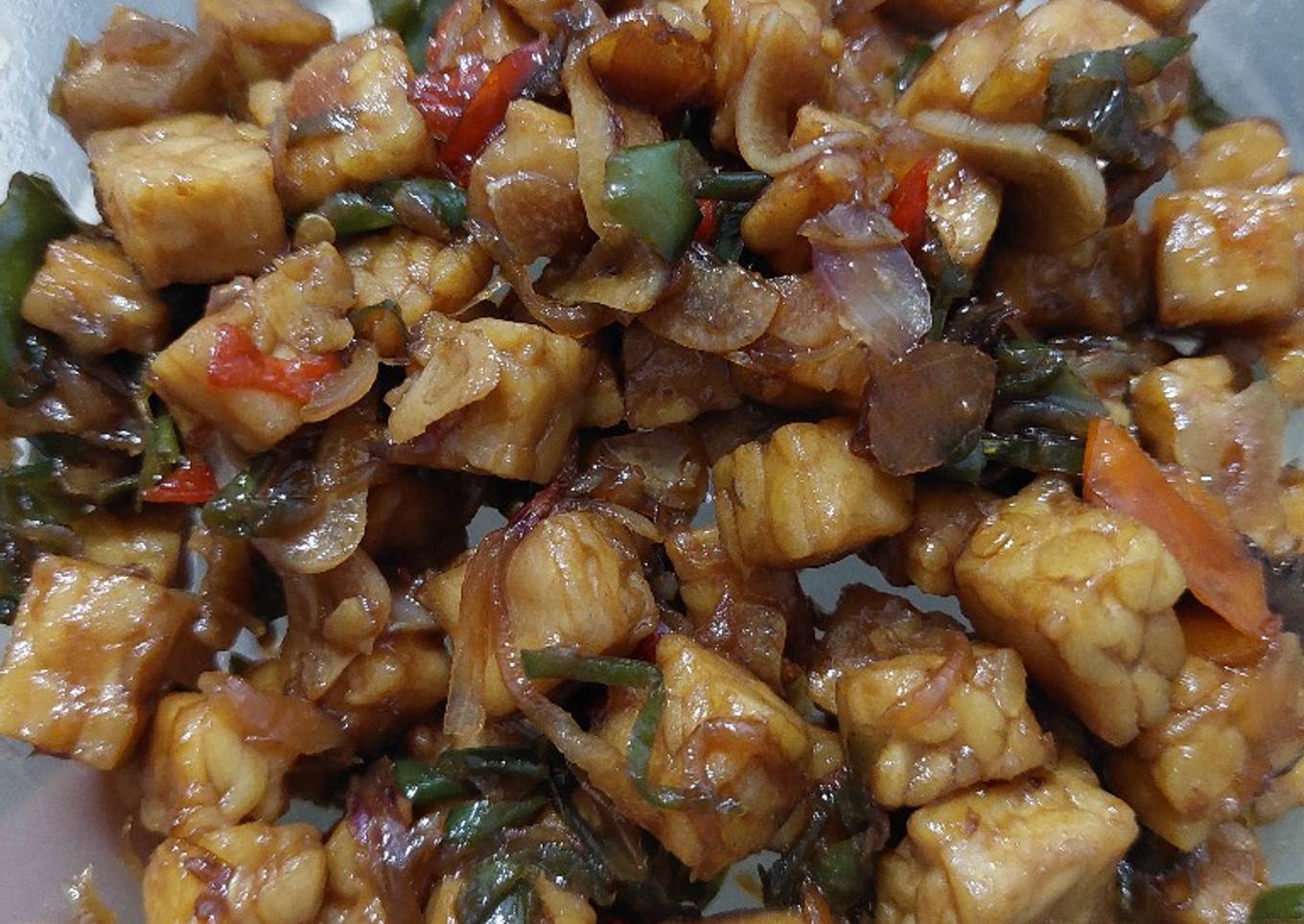 Oseng tempe cabe ijo