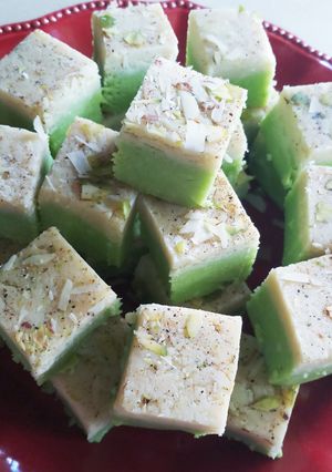 A picture of Paneer Pista Barfi.