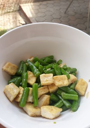 Foto resep Tumis buncis dengan tahu