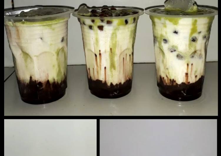 Es Bubble 3 layer (bengbeng drink, chocolatos matcha dan susu fullcream)