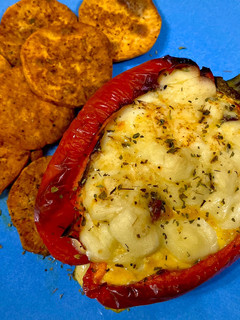 Una foto de Pizza con base de pimiento