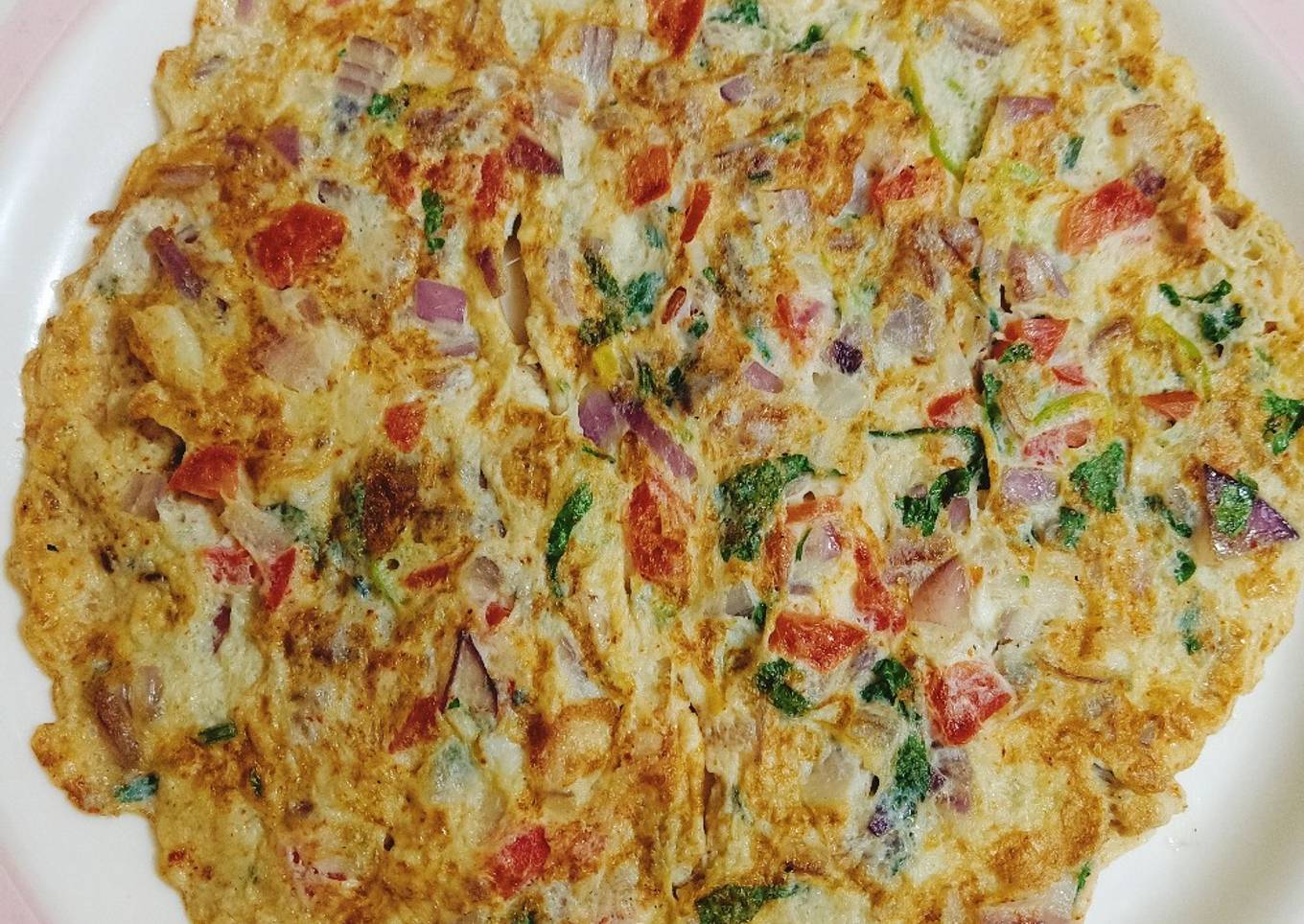 Recipe of Speedy Veggies Omelette 😋😋