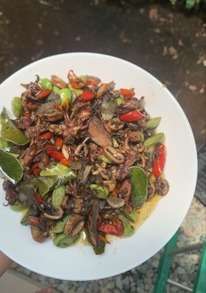 Foto resep Oseng Cumi Asin Pete