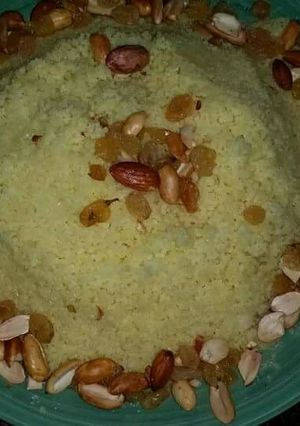 صورة لوصفة كسكسى بالسكر والمكسرات