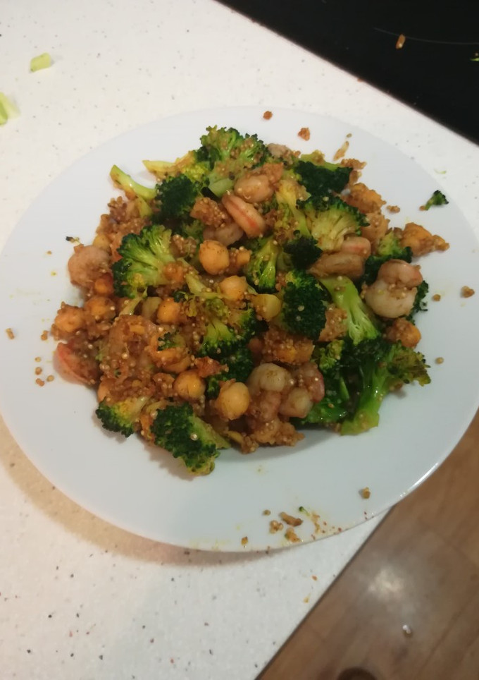 Una foto de Salteado de garbanzos al curry