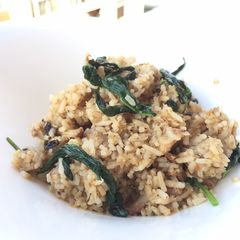 A picture of Smoked Herring And Basil Tom Yum Fried Rice.
