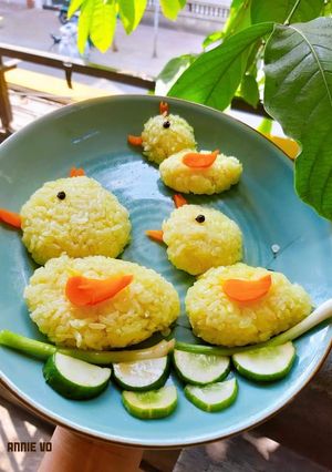 Hình của món Cơm bento: Gia đình vịt con.