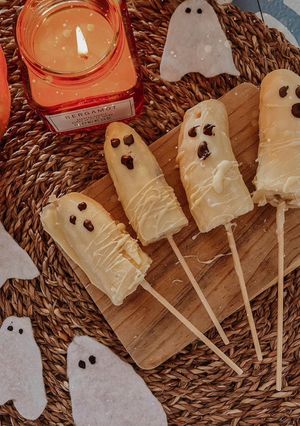 Una foto de Fantasmitas de plátano y chocolate