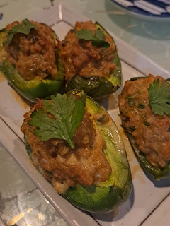 A picture of Oil-Free Stuffed Bell Peppers with Pork.