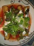 Taquitos de pollo ahogados en caldillo