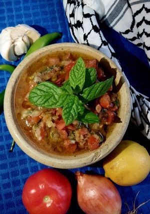 صورة لوصفة سلطة الدقة الغزاوية