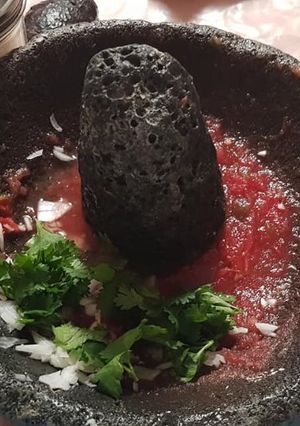 Una foto de Salsa de jitomate asado para tortitas de cuaresma sin picor