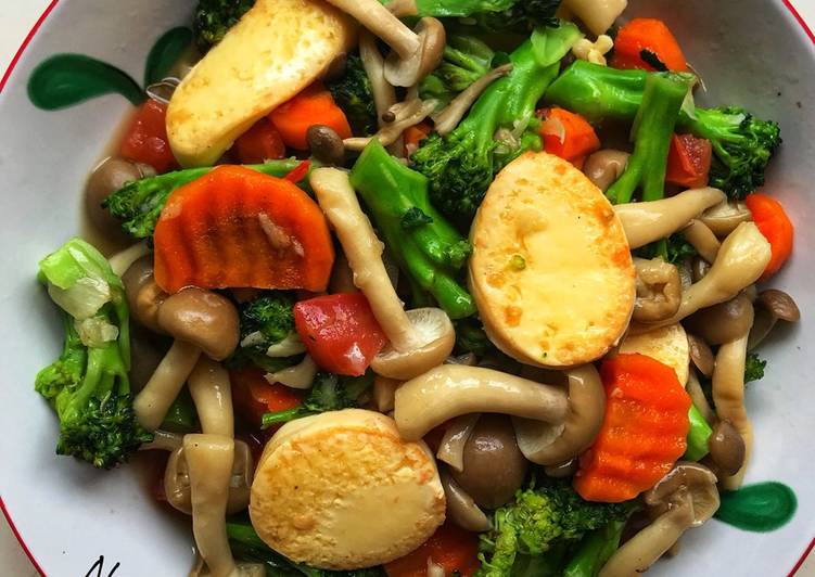 Resep Cah Brokoli Tofu Jamur Shimeji yang Bikin Ngiler