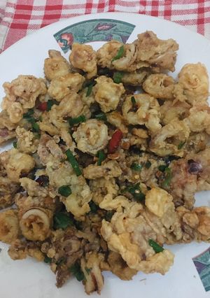 Foto resep Cumi tepung tumis pedas kriyuk