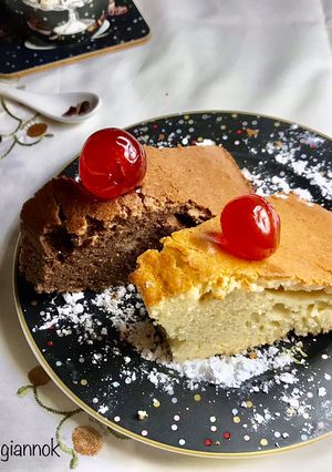 Φωτογραφία της συνταγής Κέικ βανίλιας & κέικ σοκολάτας σε ένα ταψί
