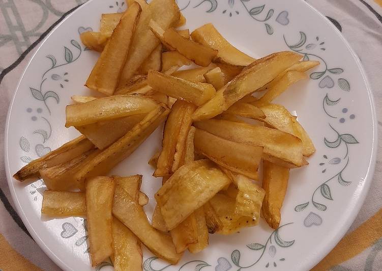 Raw banana French fries