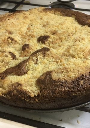 Una foto de Tarta de pera y chocolate 🍐(crumble)