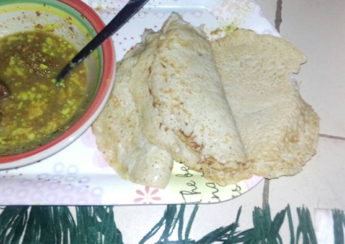 Simple Way to Prepare Speedy Pancake wt kayan ciki pepper soup