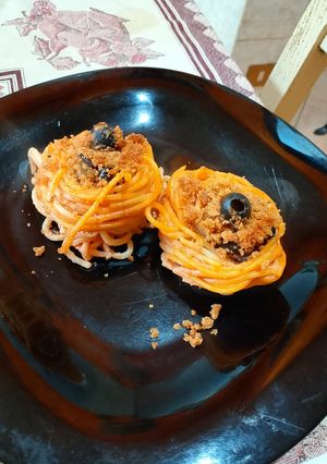 Foto di Cupcake di spaghetti alle melanzane
