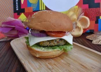 Ultimate Make Recipe Spinach Corn Patty Burger Delicious