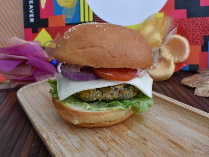 Recipe Spinach Corn Patty Burger the  Makes Drooling Makes you drool