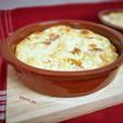 Tarta de queso con horchata y fartons