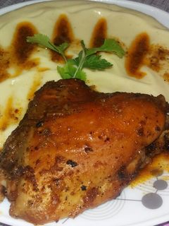 صورة لوصفة بطاطا بيري مع دجاج محمر😋👍