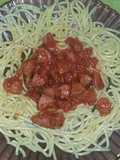 Fideos Spaghetti con Salsa Roja🍝😍❤