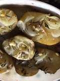 Papas asadas al horno con cebolla y romero