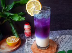 Foto resep Es Yakult bunga Telang