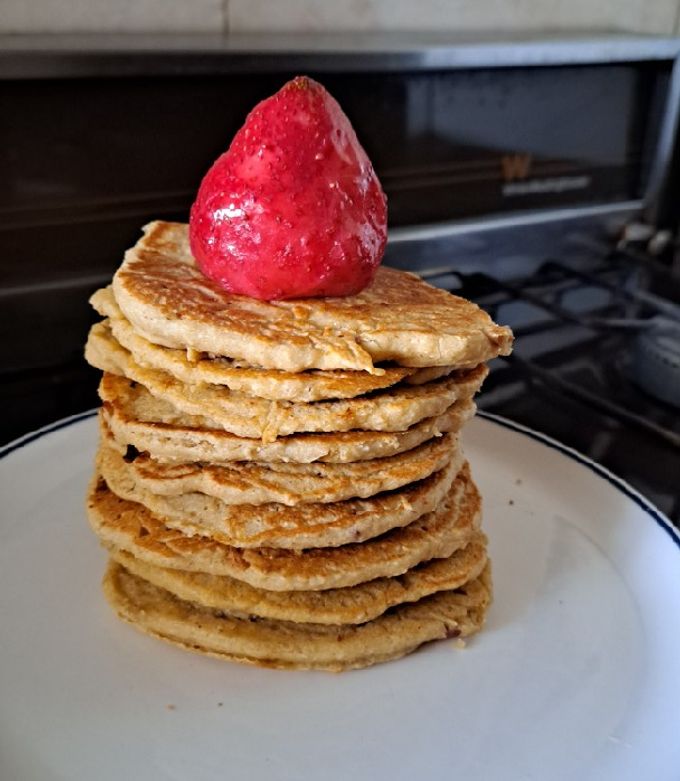 Una foto de Panqueques de Avena y Manzana 🍎 🥞