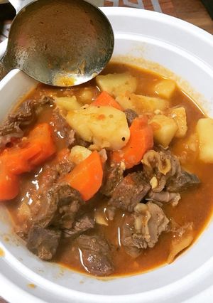 A picture of Simple Beef Stew with Wine 🍲 (First time cooking and it was a great success 😍).