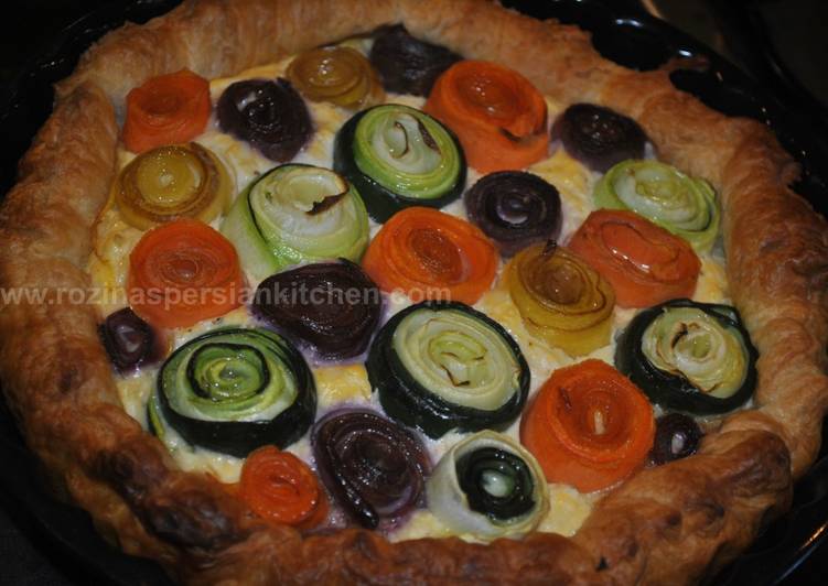 Steps to Make Perfect Roses Carrot- Zucchini Tart