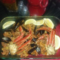 Crab boil in a oven Bag A picture of Crab boil in a oven Bag.