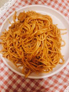 صورة لوصفة سباغيتي بالتونه والفلفل الحار🌶️