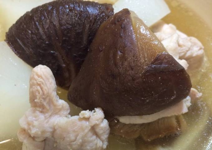 Recipe of Super Quick Homemade #3 Japanese Radish and W Shiitake mushroom soup