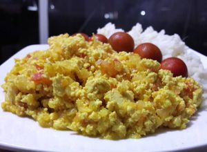 Una foto de Tofu estilo "huevos pericos"