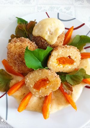 Sárgabarackkal töltött, túrógombóc recept fotója